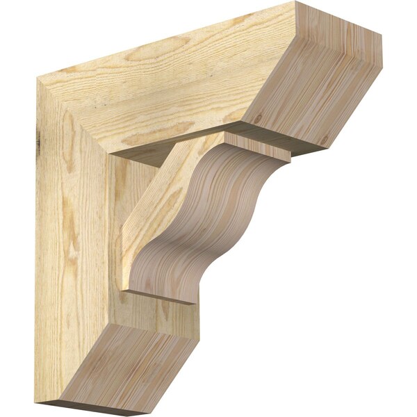 Ekena Millwork Funston Slat Rough Sawn Bracket w/ Offset Brace, Douglas Fir, 8"W x 20"D x 20"H BKT0806X20X20FST06RDF - main